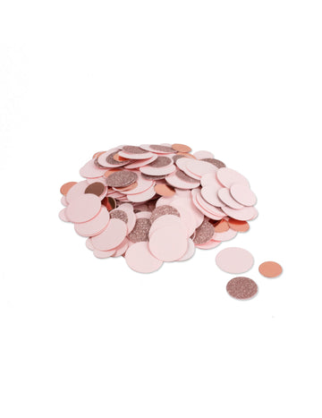 Růžovo-zlaté metalické konfety a růžové třpytky 14g