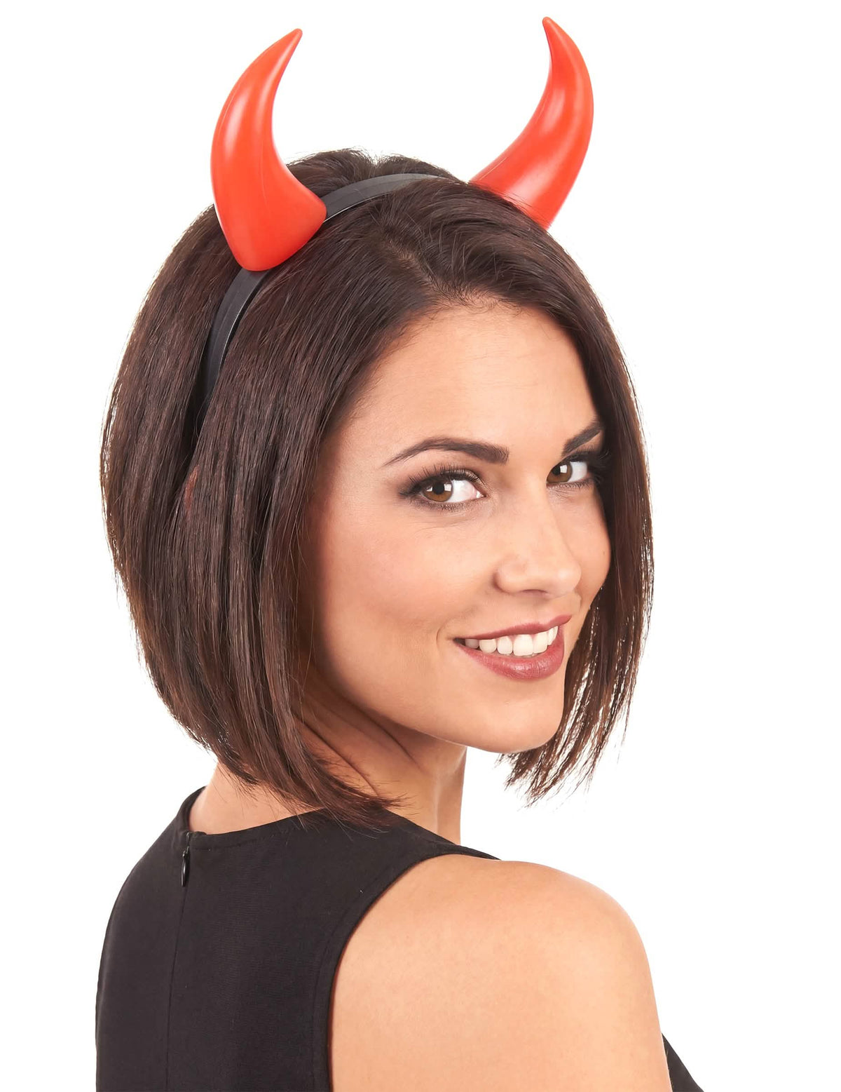Halloween s červenými rohy pro dospělé