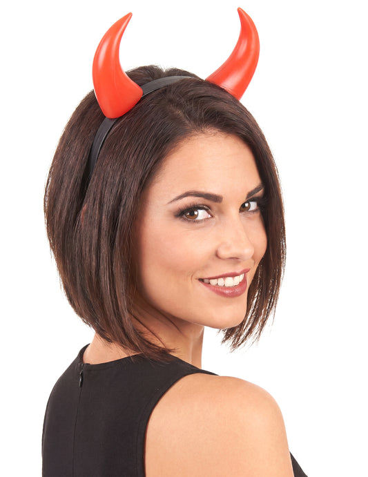 Halloween s červenými rohy pro dospělé