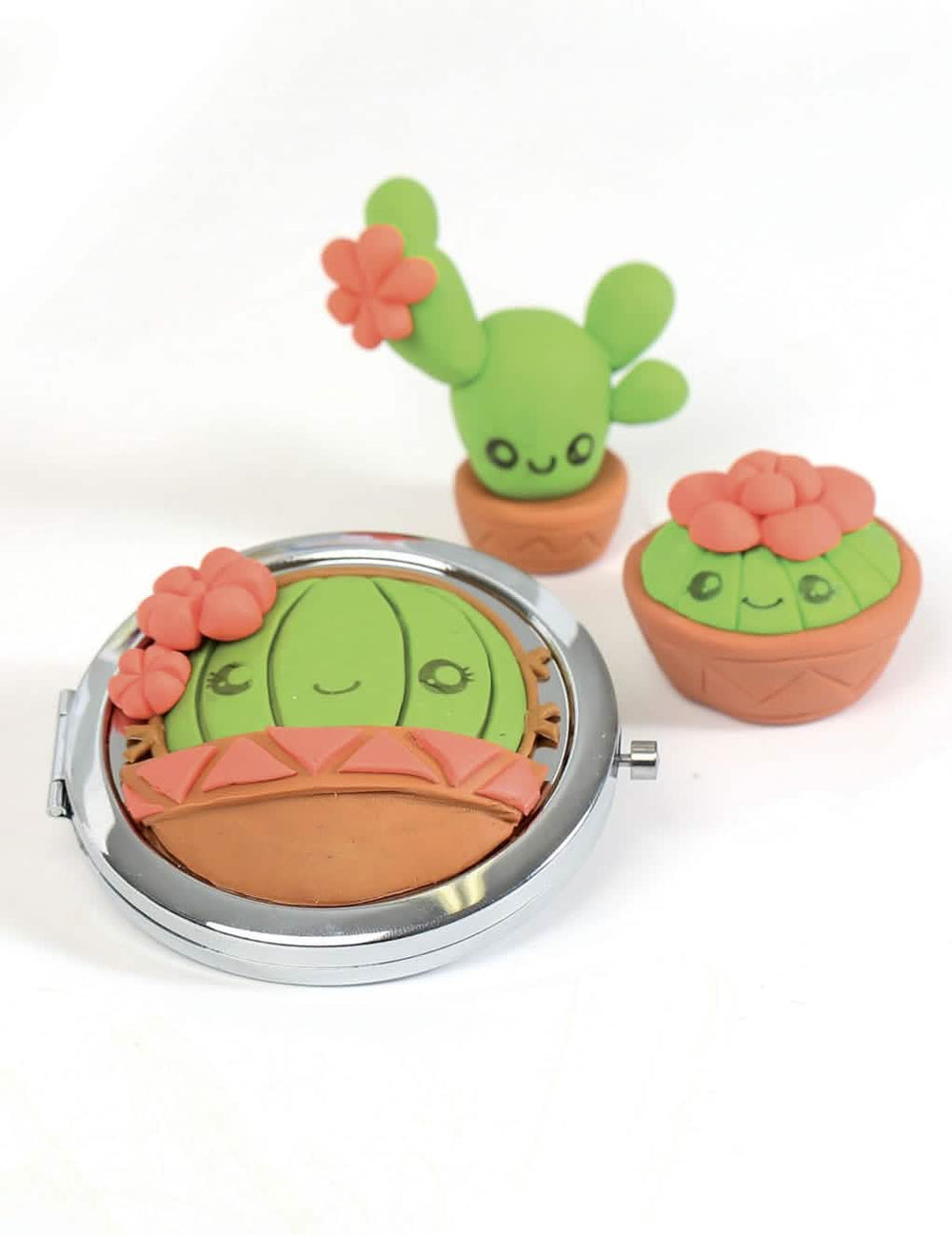 Příklady výtvorů z modelovací sady corneta surprise Fimo kaktus modrá