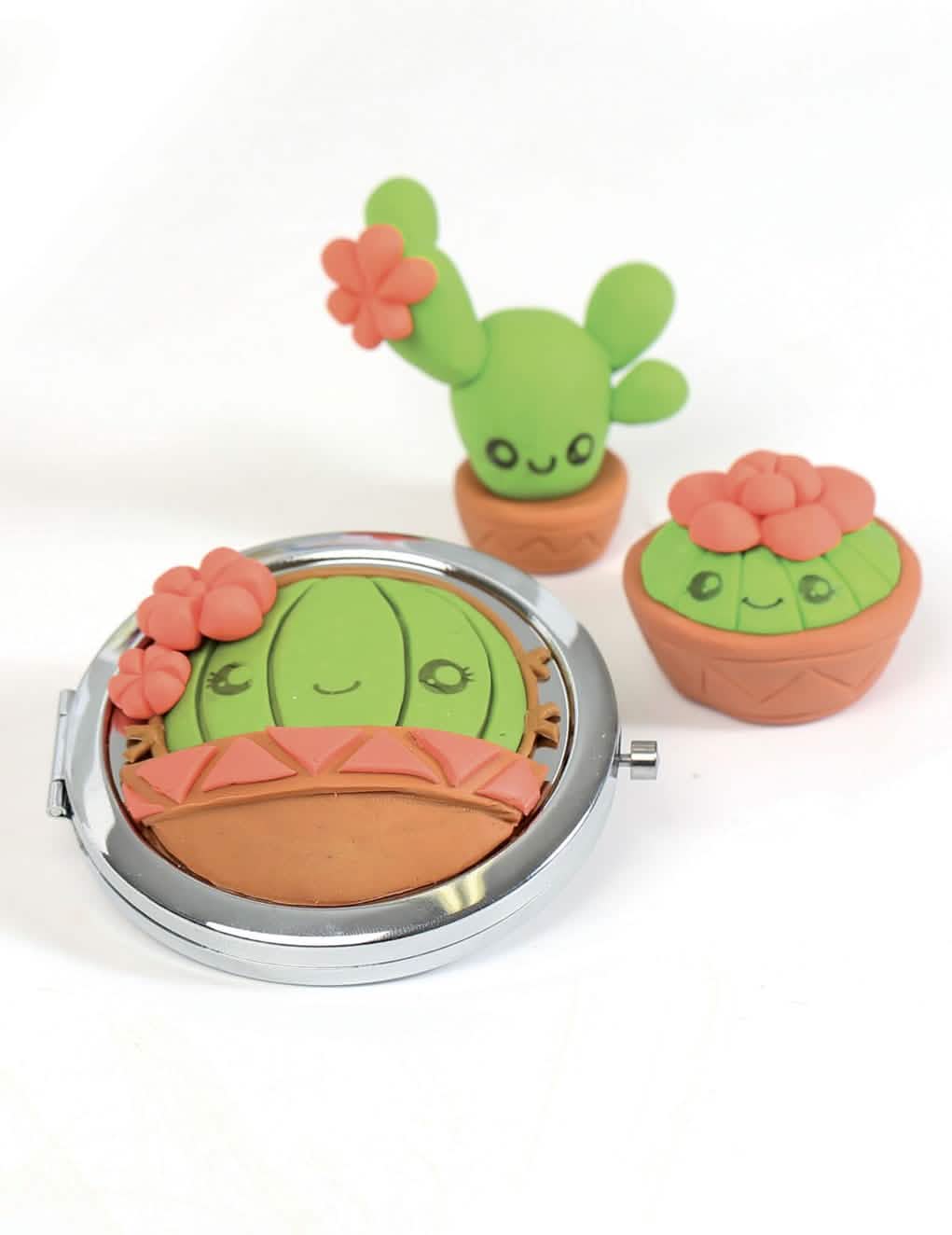 Příklady výtvorů z modelovací sady corneta surprise Fimo kaktus modrá