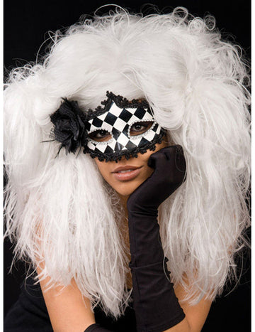 Bílá barokní paruka pro ženy