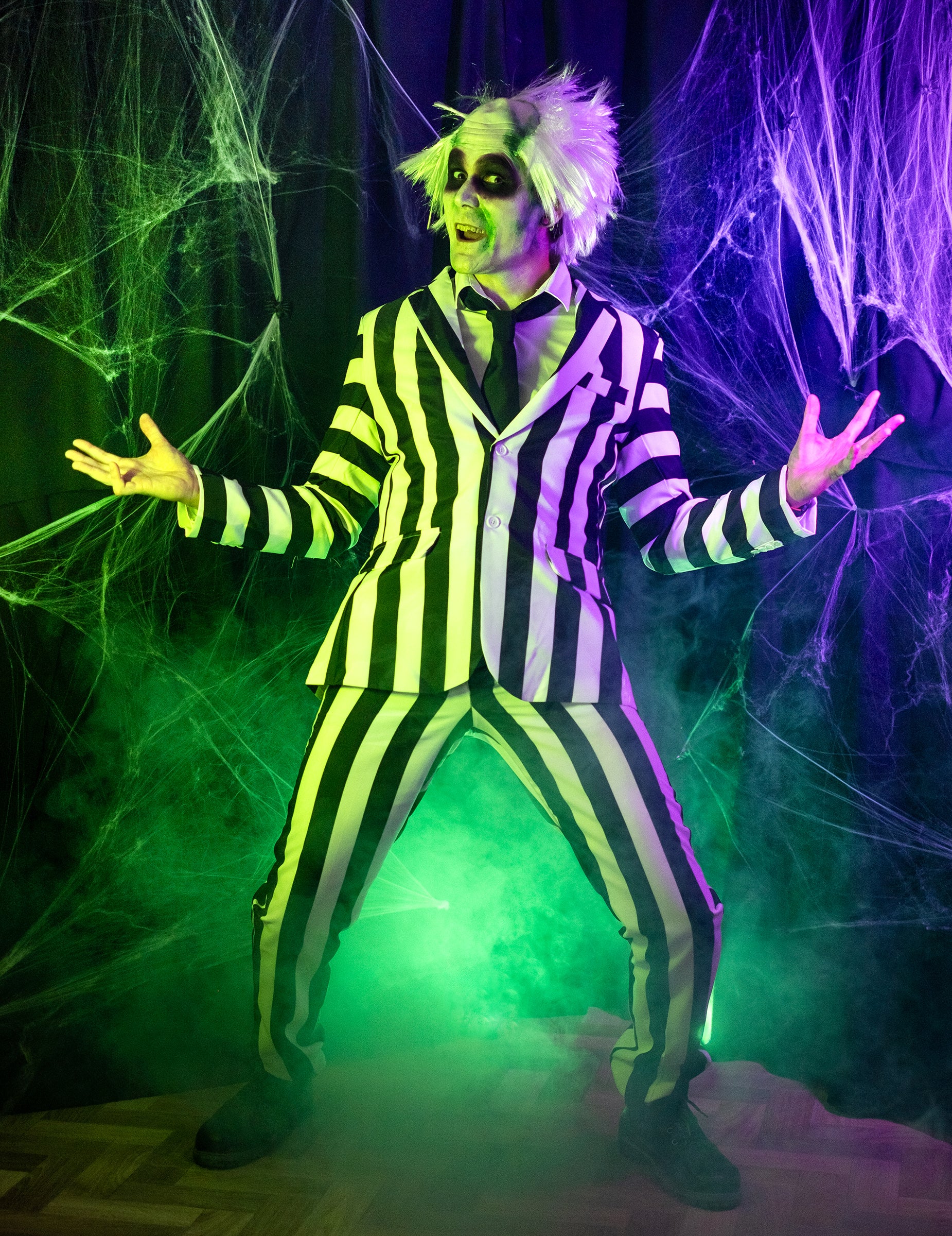Mise en scène du costume Beetlejuice™ pour homme Suitmeister