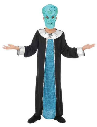 Déguisement commandant alien pour enfant bleu et noir avec masque