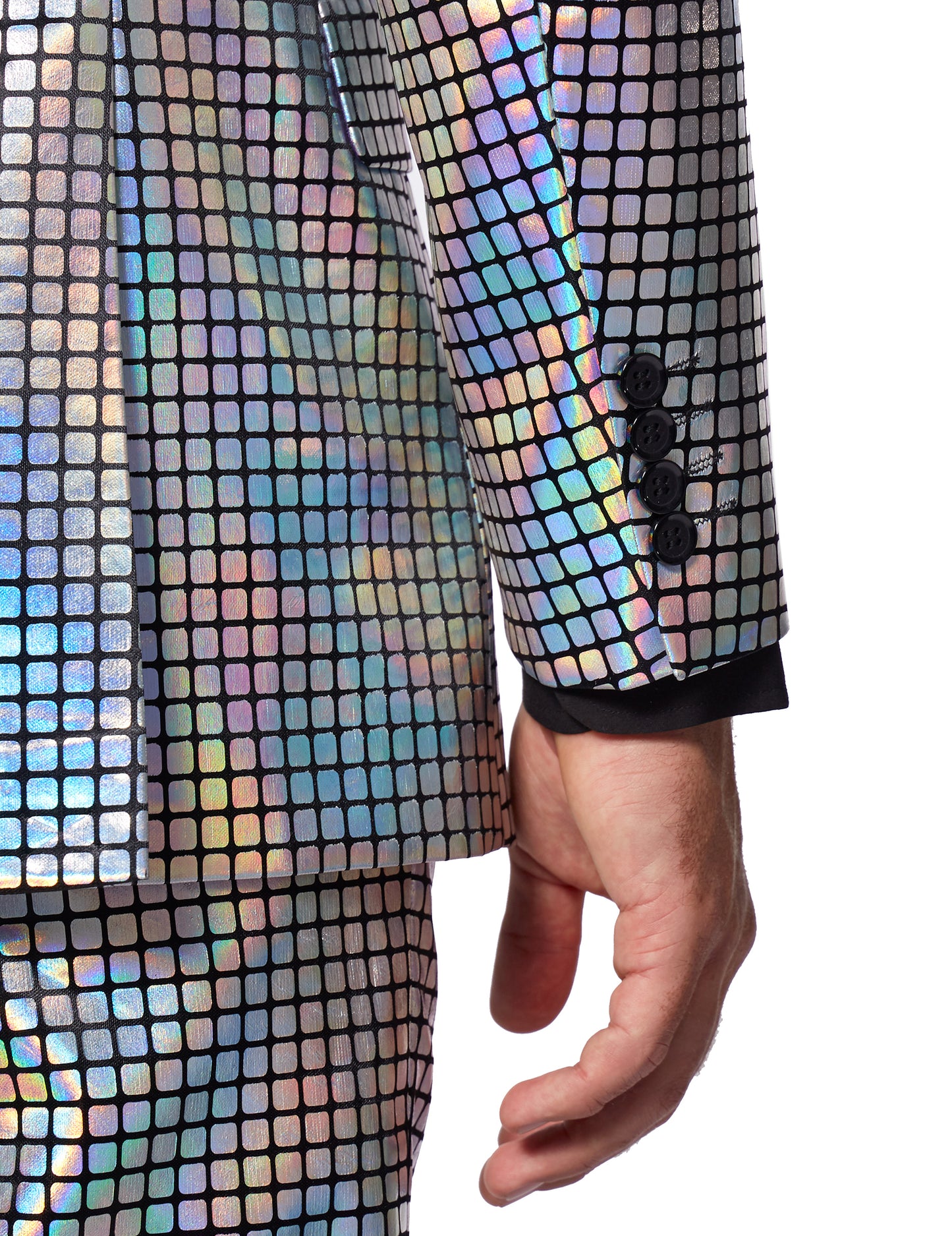 Discoballer-Herrenanzug Opposuits™ silberfarben