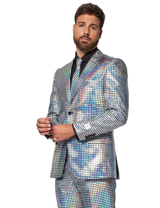 Discoballer-Herrenanzug Opposuits™ silberfarben