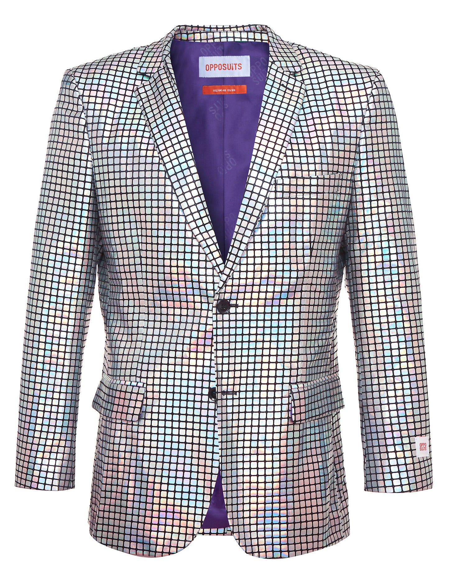 Discoballer-Herrenanzug Opposuits™ silberfarben