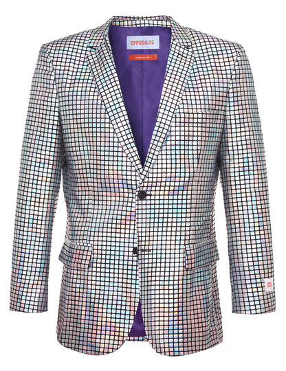 Discoballer-Herrenanzug Opposuits™ silberfarben
