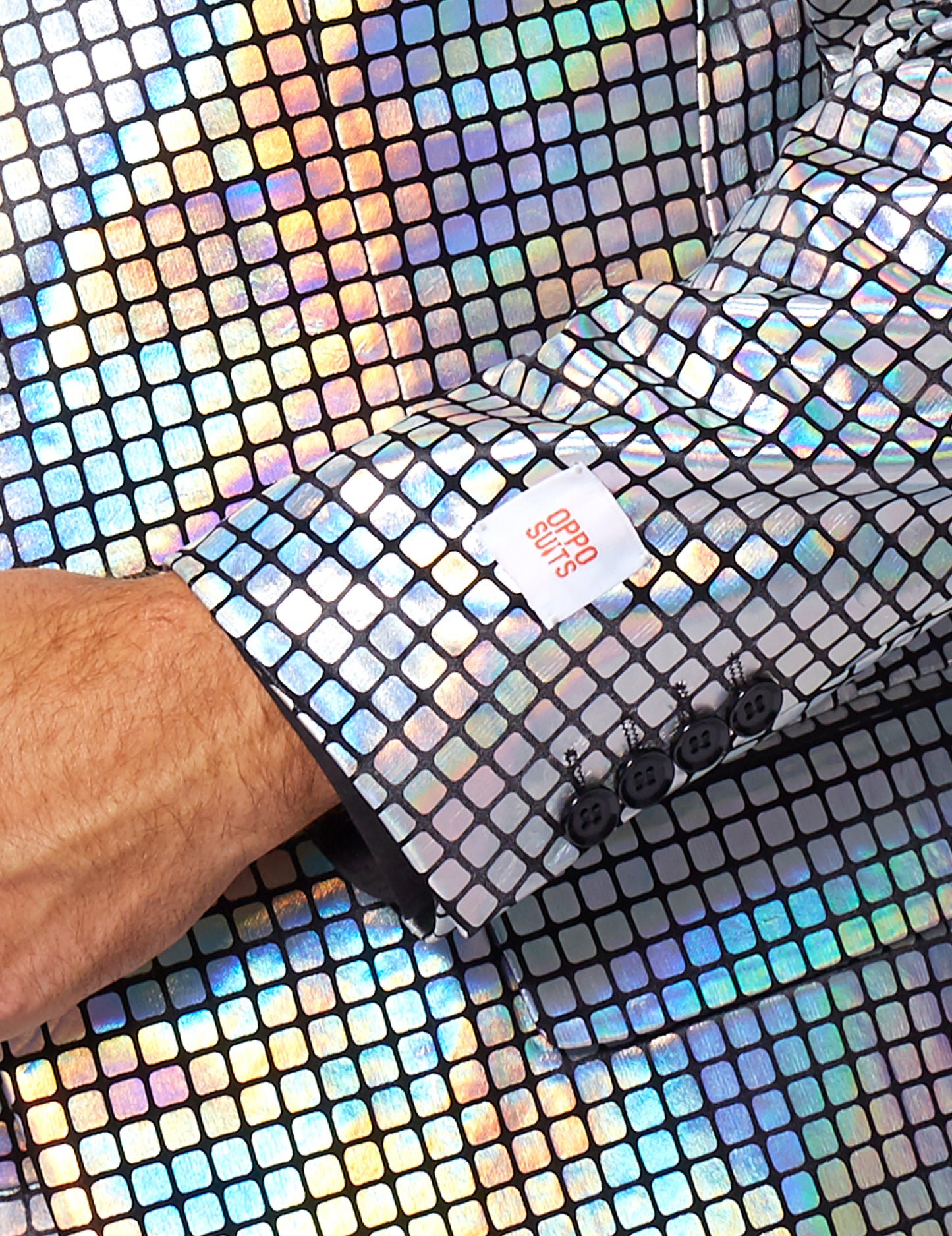 Discoballer-Herrenanzug Opposuits™ silberfarben