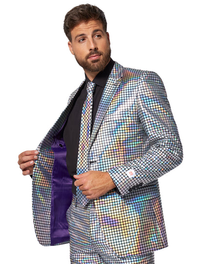 Discoballer-Herrenanzug Opposuits™ silberfarben