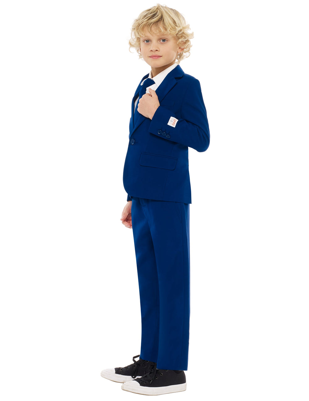 Vue de profil du costume Mr. Bleu marine pour enfant