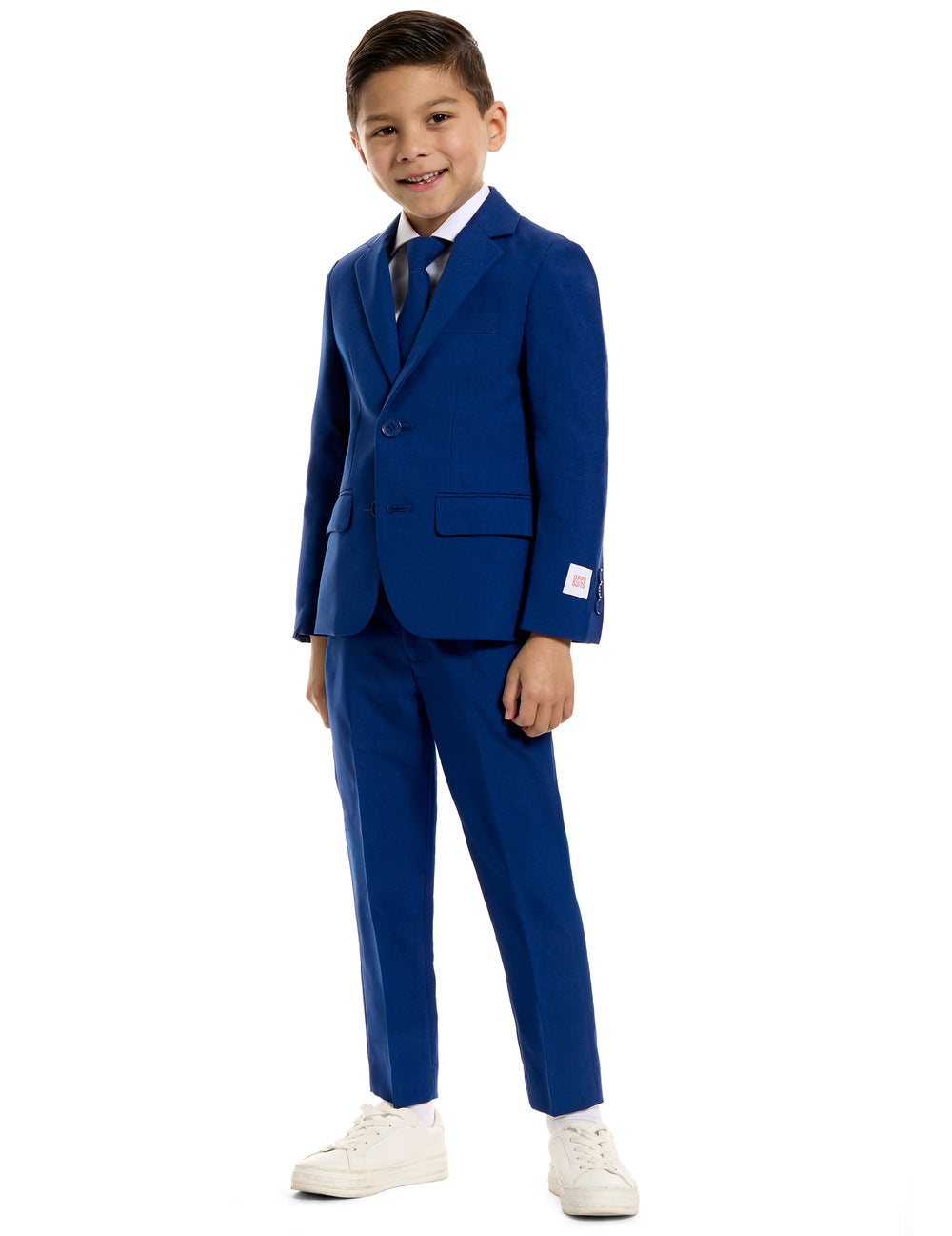 Vue de face du costume Mr. Bleu marine pour enfant