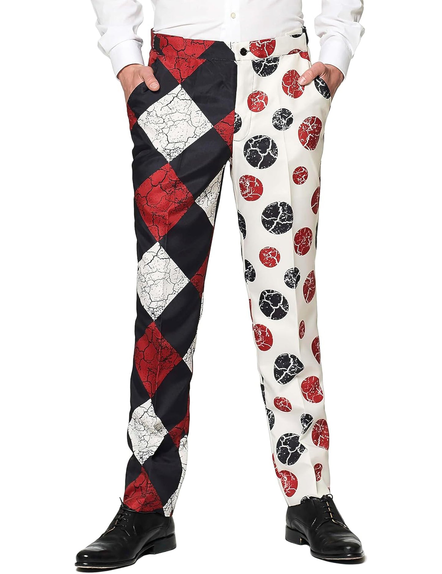 Vintage Suitmeister™-Horrorclown Herrenkostüm schwarz-weiß-rot