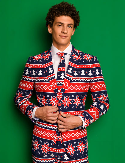 Vue rapprochée du buste du costume Mr. Nordic Xmas