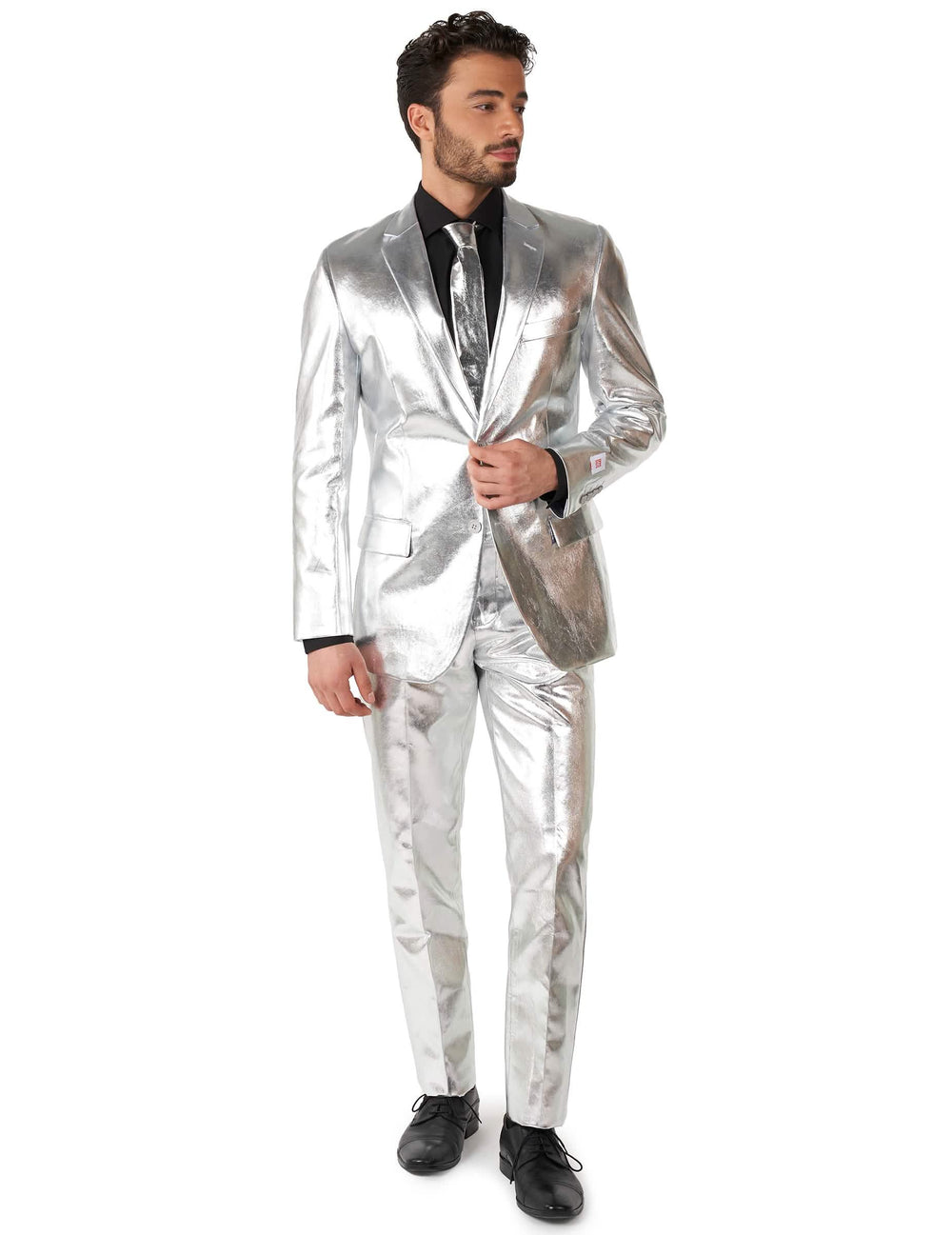 Kostým Mr. Shiny Silver pro muže stříbrná lesklý