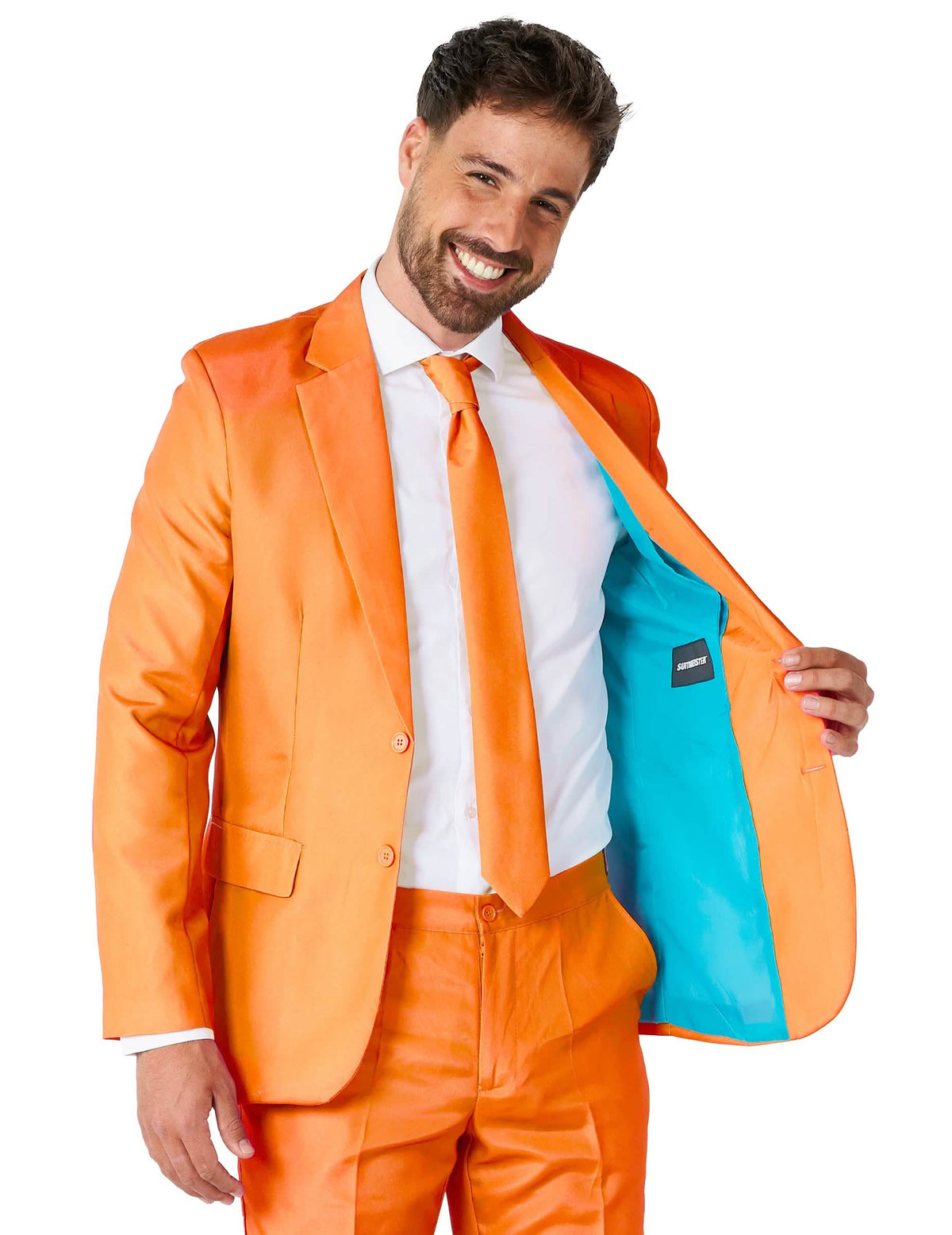 Mr. Solid oranžový oblek pro muže Suitmeister™