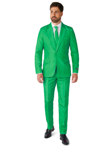 Pánský oblek Mr. Solid zelený Suitmeister