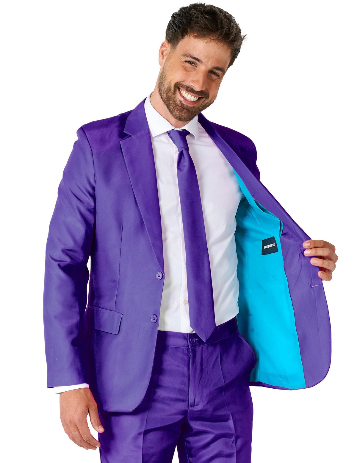 Pánský jednobarevný fialový oblek Suitmeister™