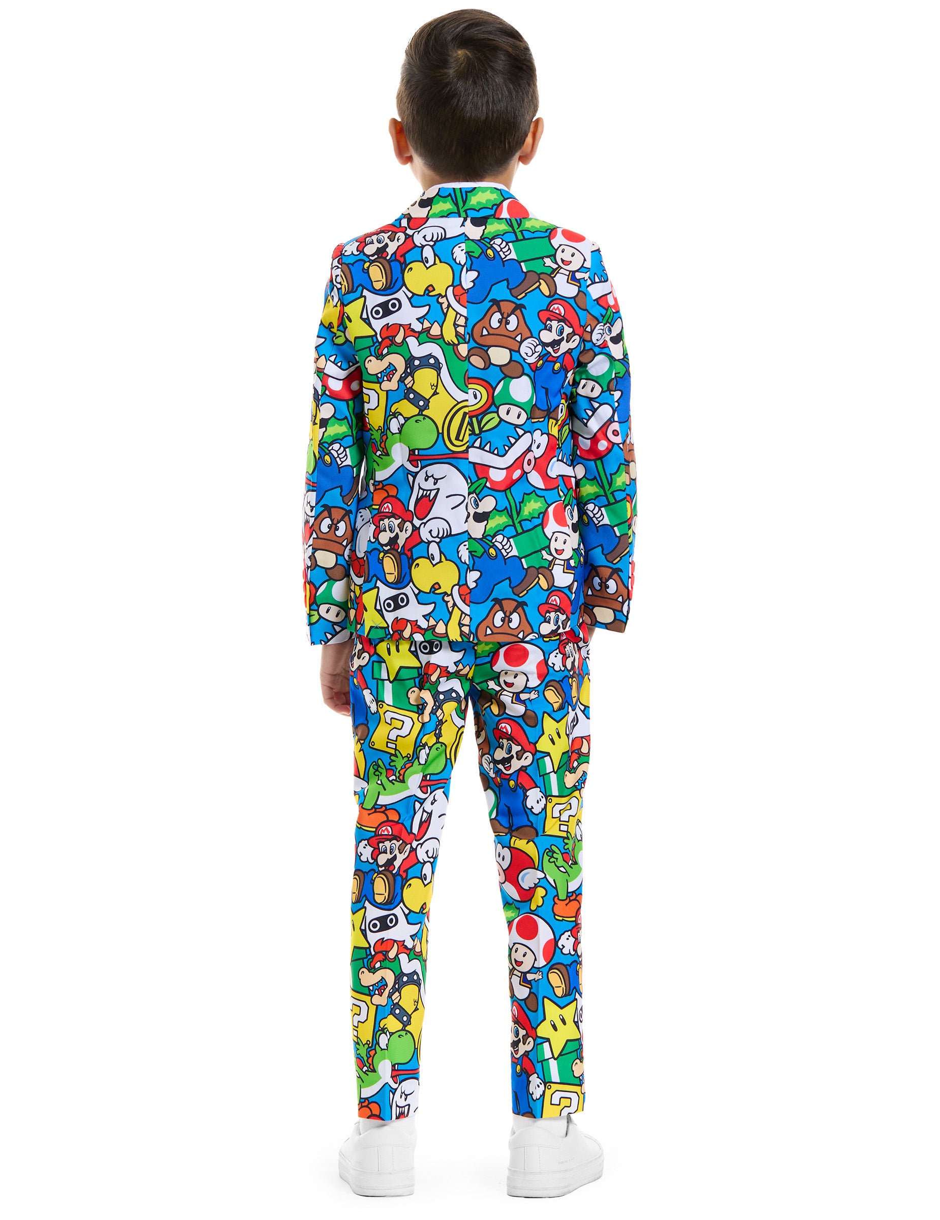 Vue de dos du costume Mr. Super Mario pour enfant