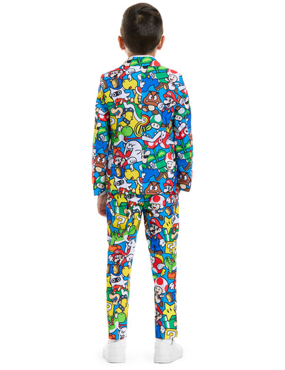 Vue de dos du costume Mr. Super Mario pour enfant