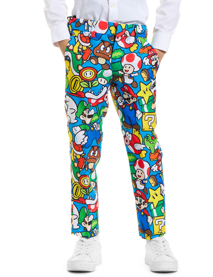 Vue du pantalon du costume Mr. Super Mario pour enfant