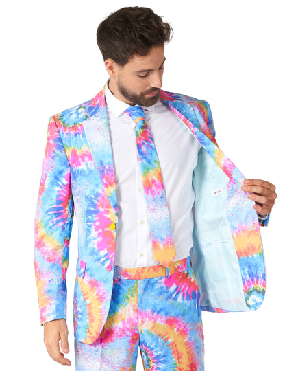 Mr. Tie-Dye Opposuits™-Anzug für Erwachsene blau-gelb-rosa