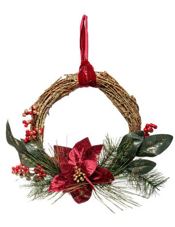 Závěsná koruna s květem poinsettie 38 cm 