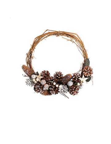 Závěsná koruna se zasněženými šiškami 30 cm 