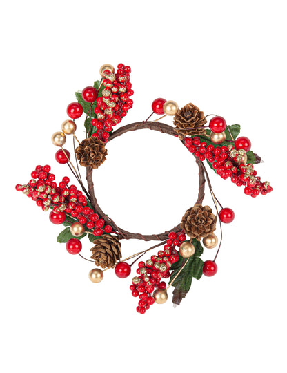 Koruna z červených a zlatých bobulí 15 cm 