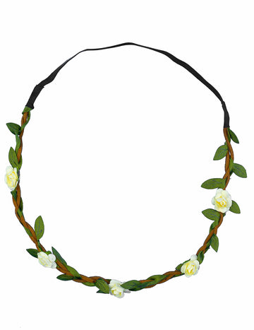 Dospělá elastická bílá květinová koruna