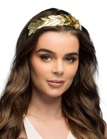 Couronne de laurier doré métallique