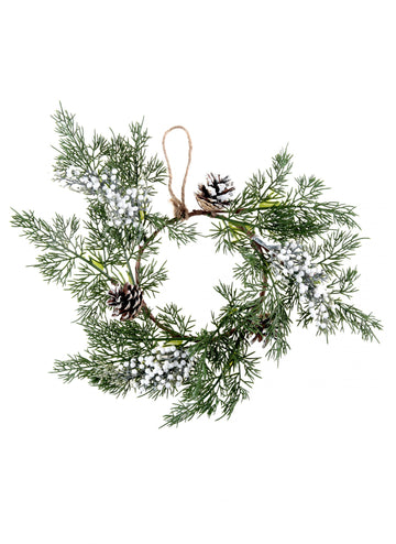 Věnec ze šišek a jedle 30 x 14 cm, závěsná dekorace
