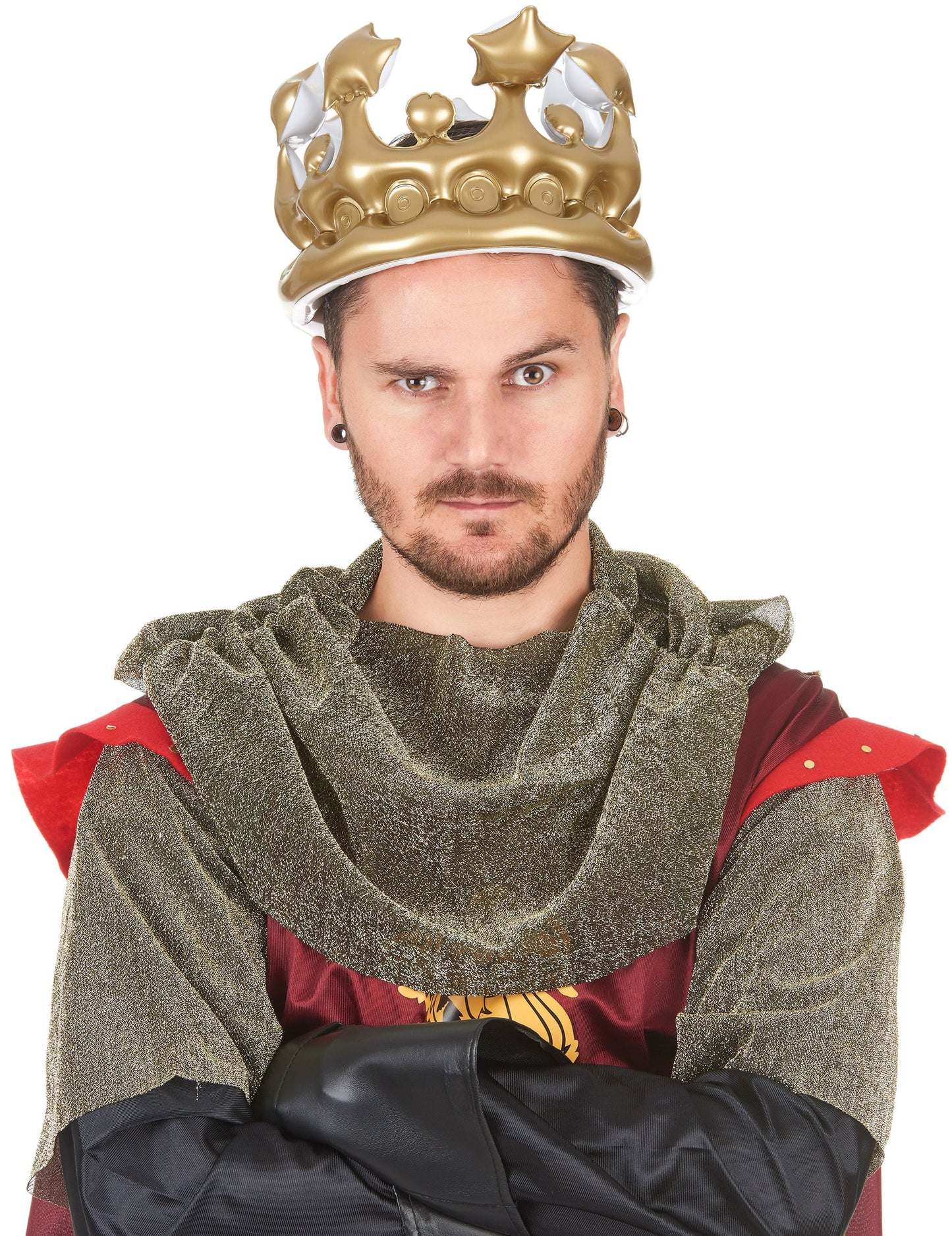 Vue de face de la couronne gonflable de roi