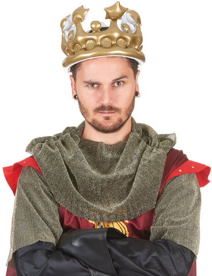 Vue de face de la couronne gonflable de roi