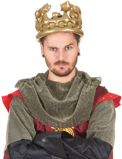 Vue de face portée de la couronne gonflable de roi