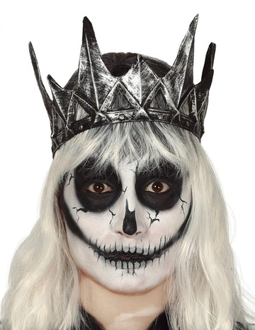 Stříbrná latexová koruna zlé královny pro dospělé