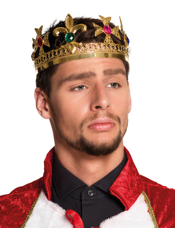 Královská koruna pro dospělé s umělými drahokamy