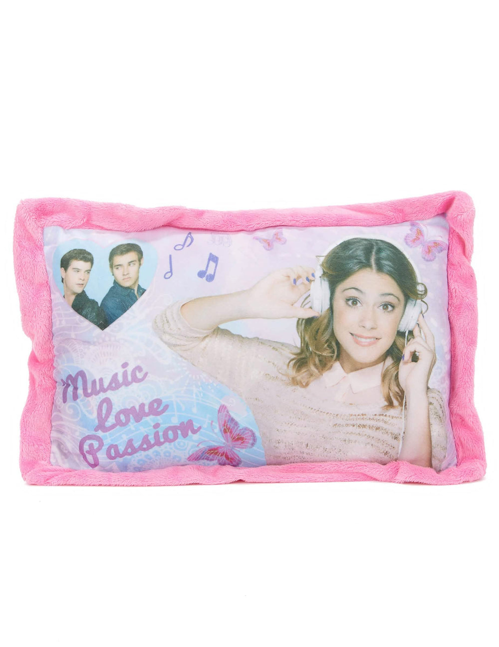 Polštář Violetta pro dítě růžová s plyšovým lemem