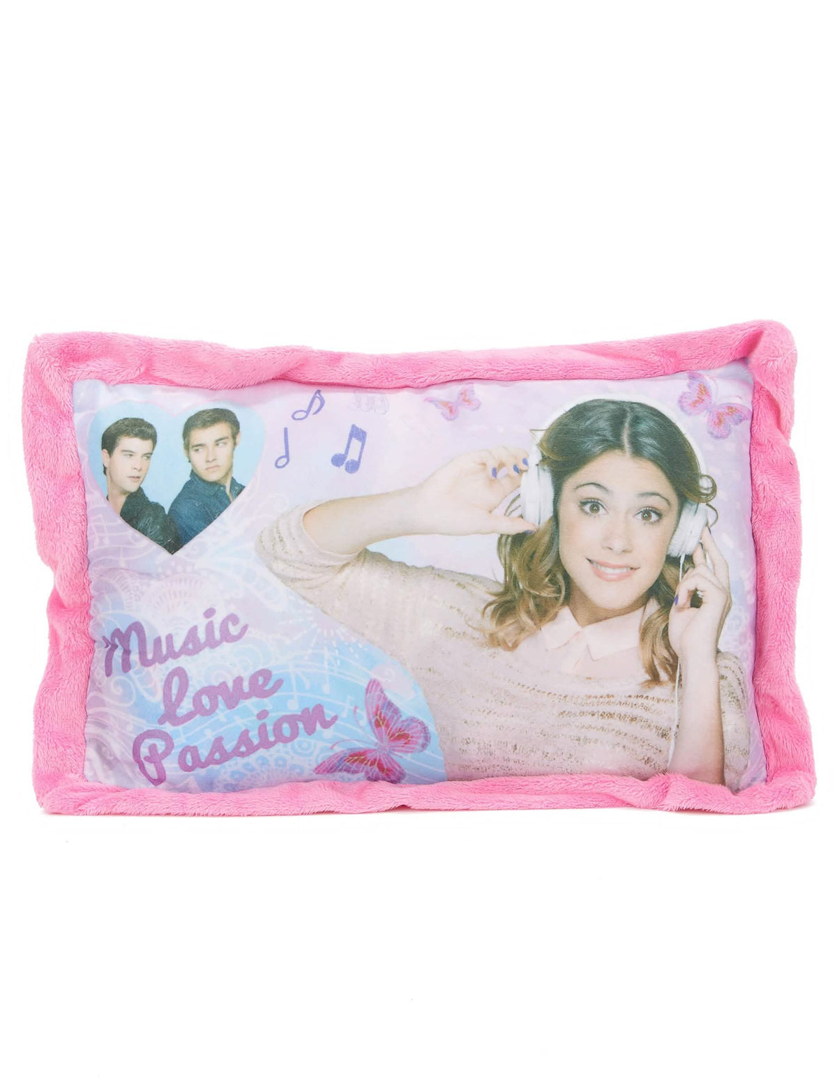 Polštář Violetta pro dítě růžová s plyšovým lemem