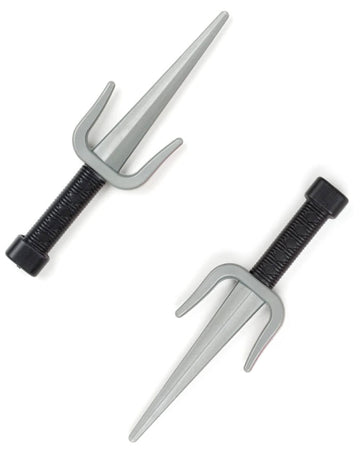 Couteaux de ninja en plastique pour déguisement gris et noir
