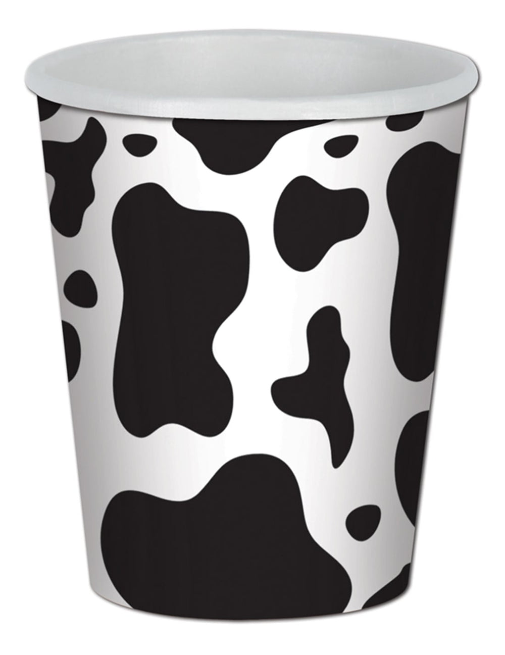 Gobelets en carton peau de vache blanc et noir