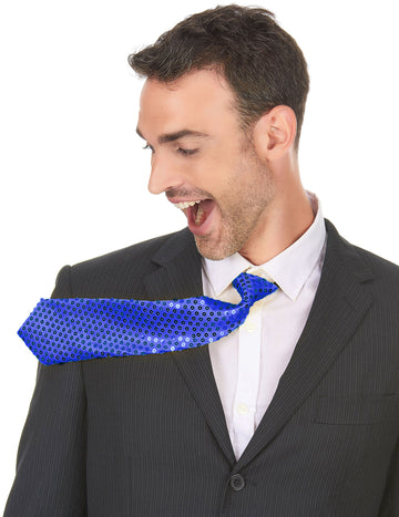 Modrá flitrovaná kravata pro dospělé