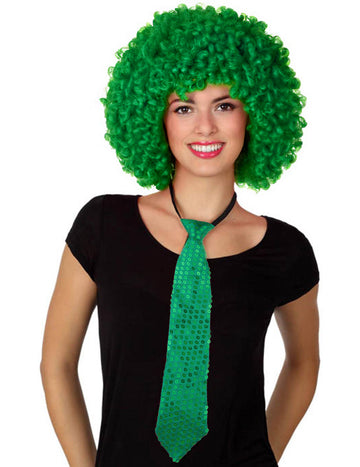 Cravate à sequins pour adulte verte