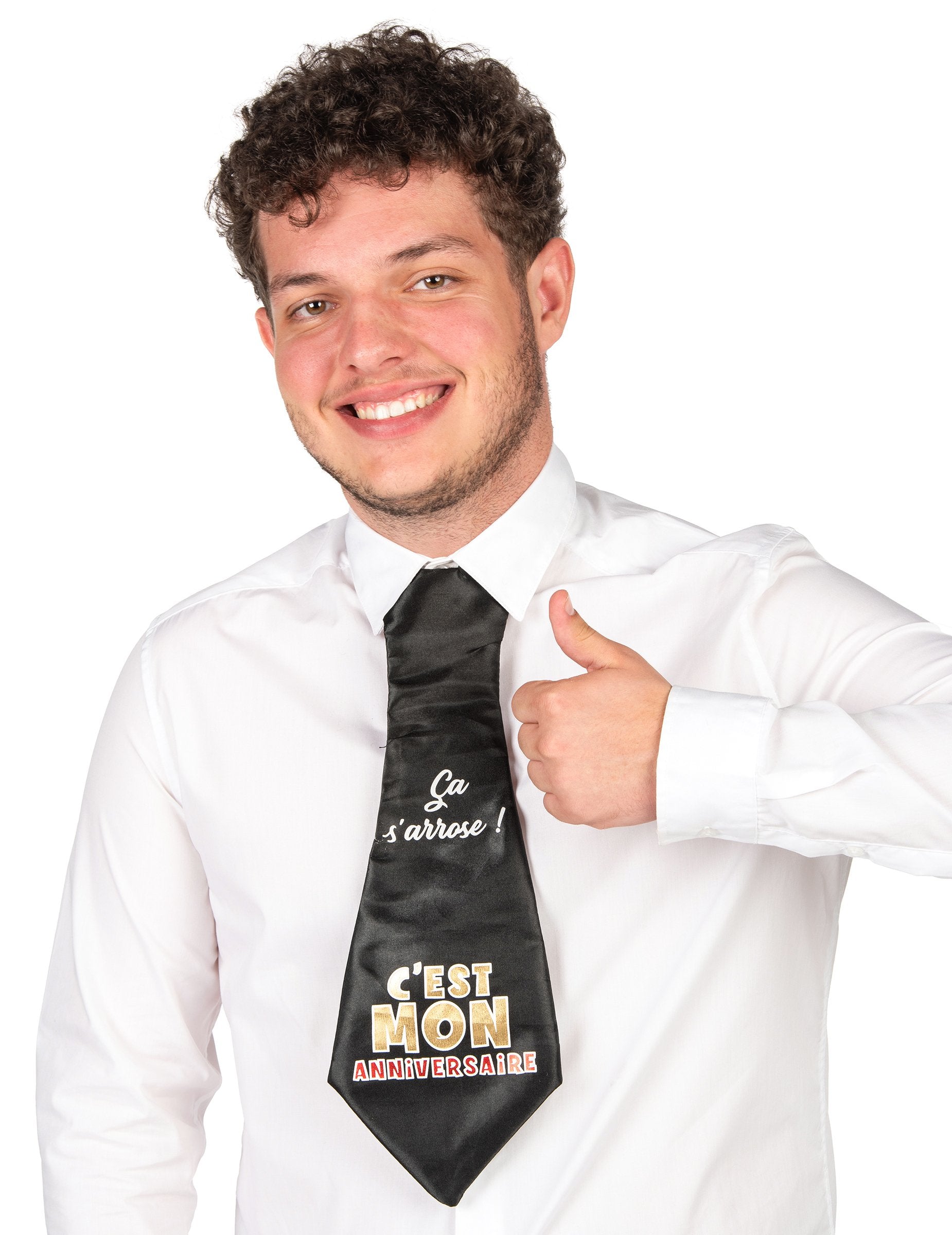 Veselá kravata k narozeninám pro dospělé černá s nápisem To jsou moje narozeniny