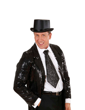 Černá flitrovaná kravata pro dospělé