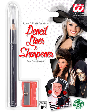 Černá make-up tužka pro dospělé s ořezávátkem