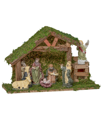 Přírodní betlém s 8 figurkami 20 cm 