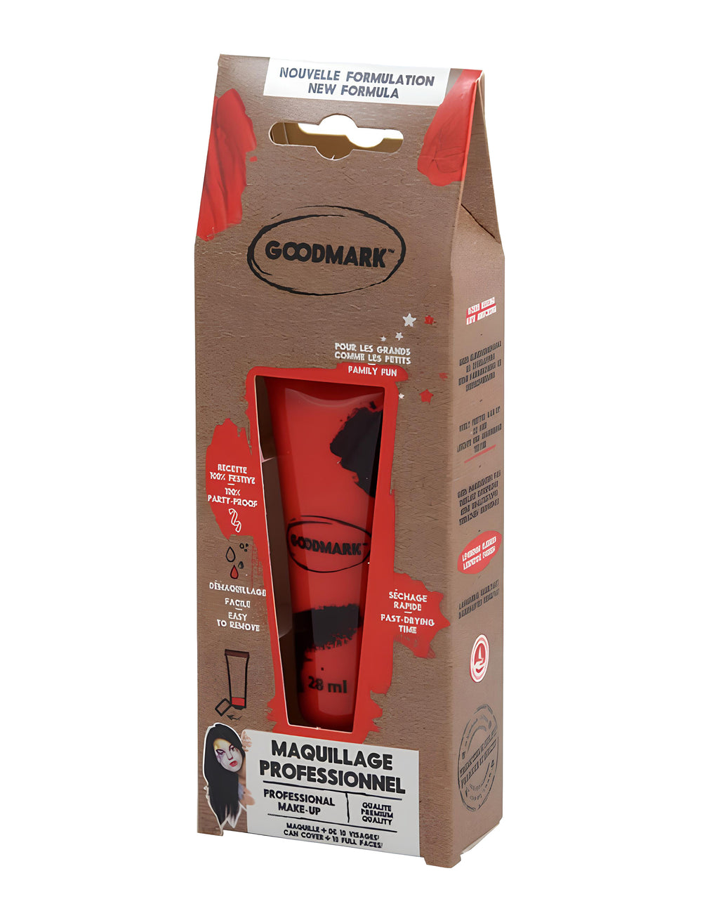 Vue de l'emballage de la crème de maquillage à l'eau professionnel