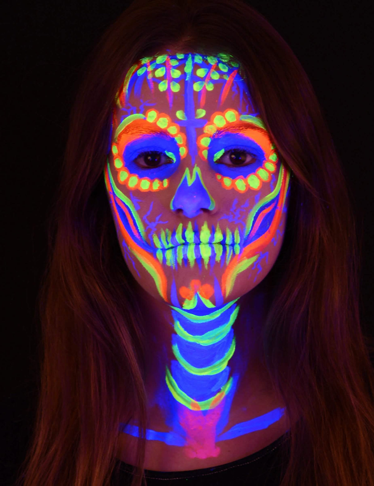 Fluorescenční mexické kostlivcové líčidla UV profesionální krém na make-up pro dospělý a dítě