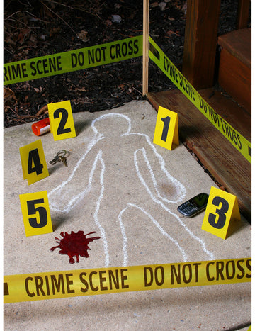 Krimi Tatort-Set für Mottopartys Raumdekoration bunt